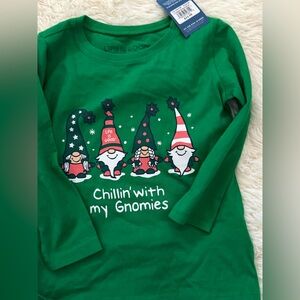 Life Is Good Kids Green Gnome Long Sleeve Tee
